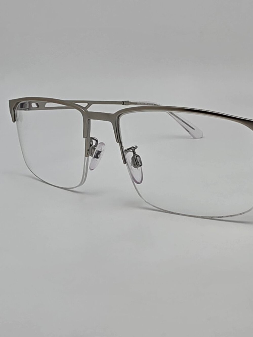 *SOLD* Emporio Armani EA1143 3045 Matte Silver Semi Rimless Eyeglasses 57-18-145